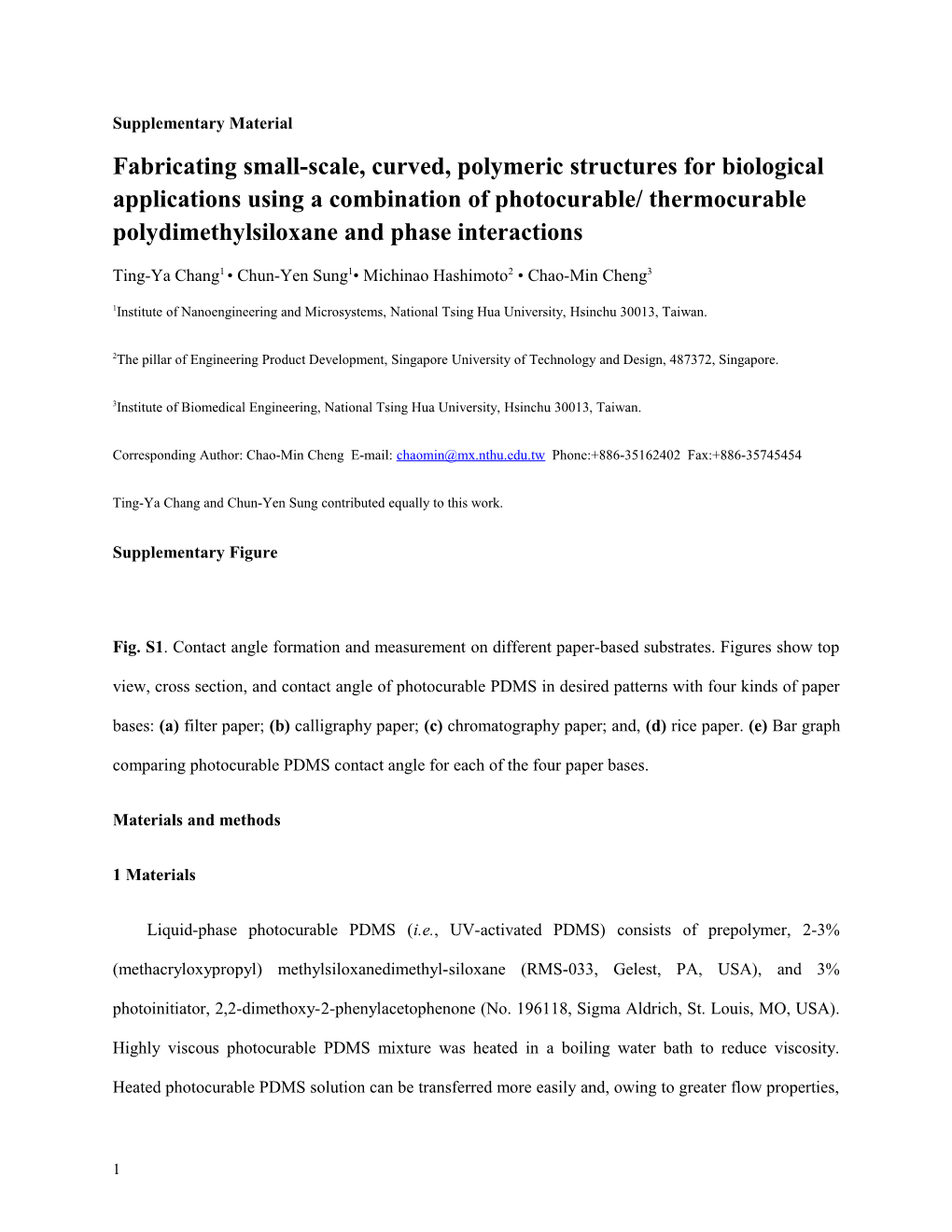 Supplementary Material Fabricating Small-Scale, Curved, Polymeric Structures for Biological