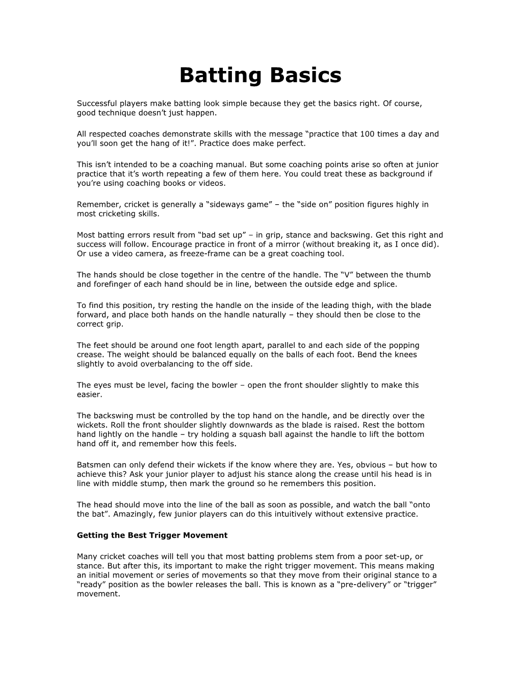 Batting Basics