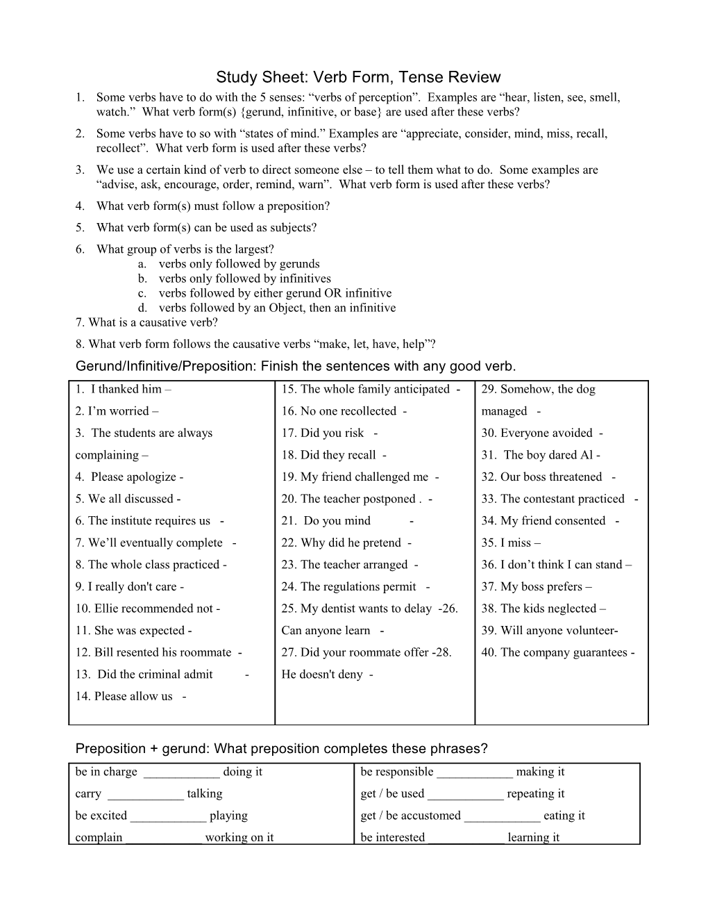 Review Sheet: Lesson 7