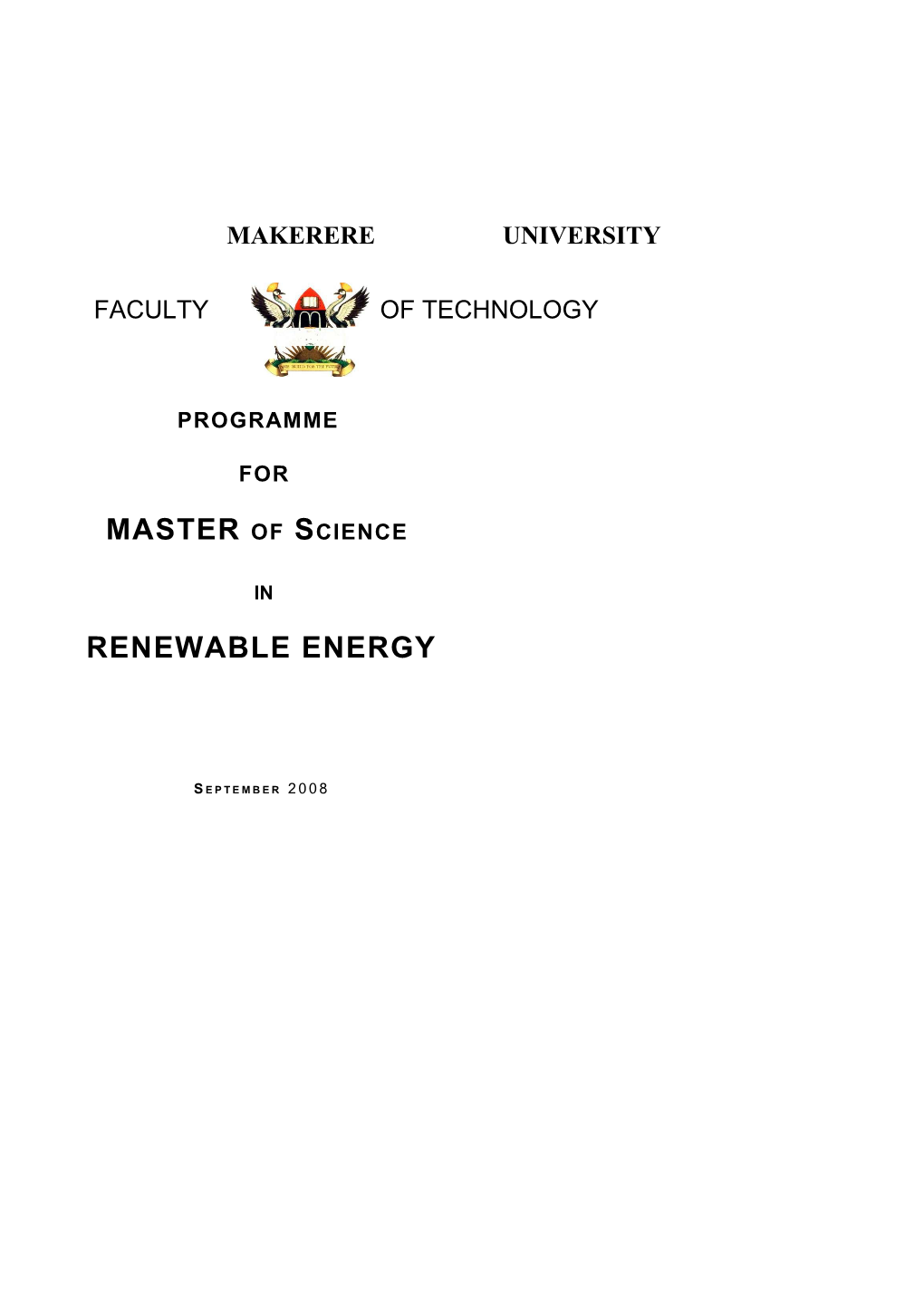 Msc in Renewable Energy Makerere Accredited Final Version