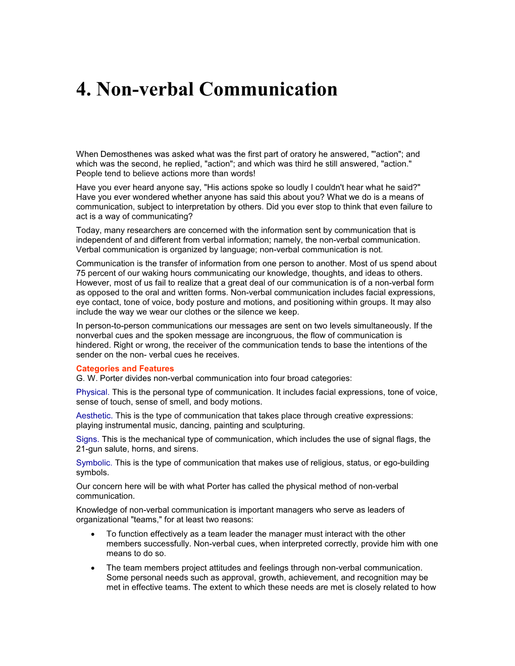 4. Non-Verbal Communication