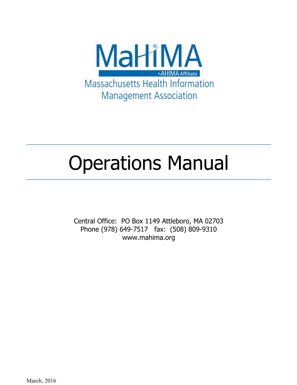 Mahima Operations Manual