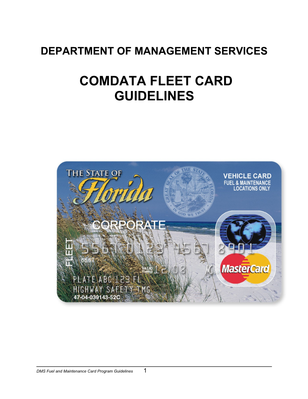 Comdata Fleet Card Guidelines