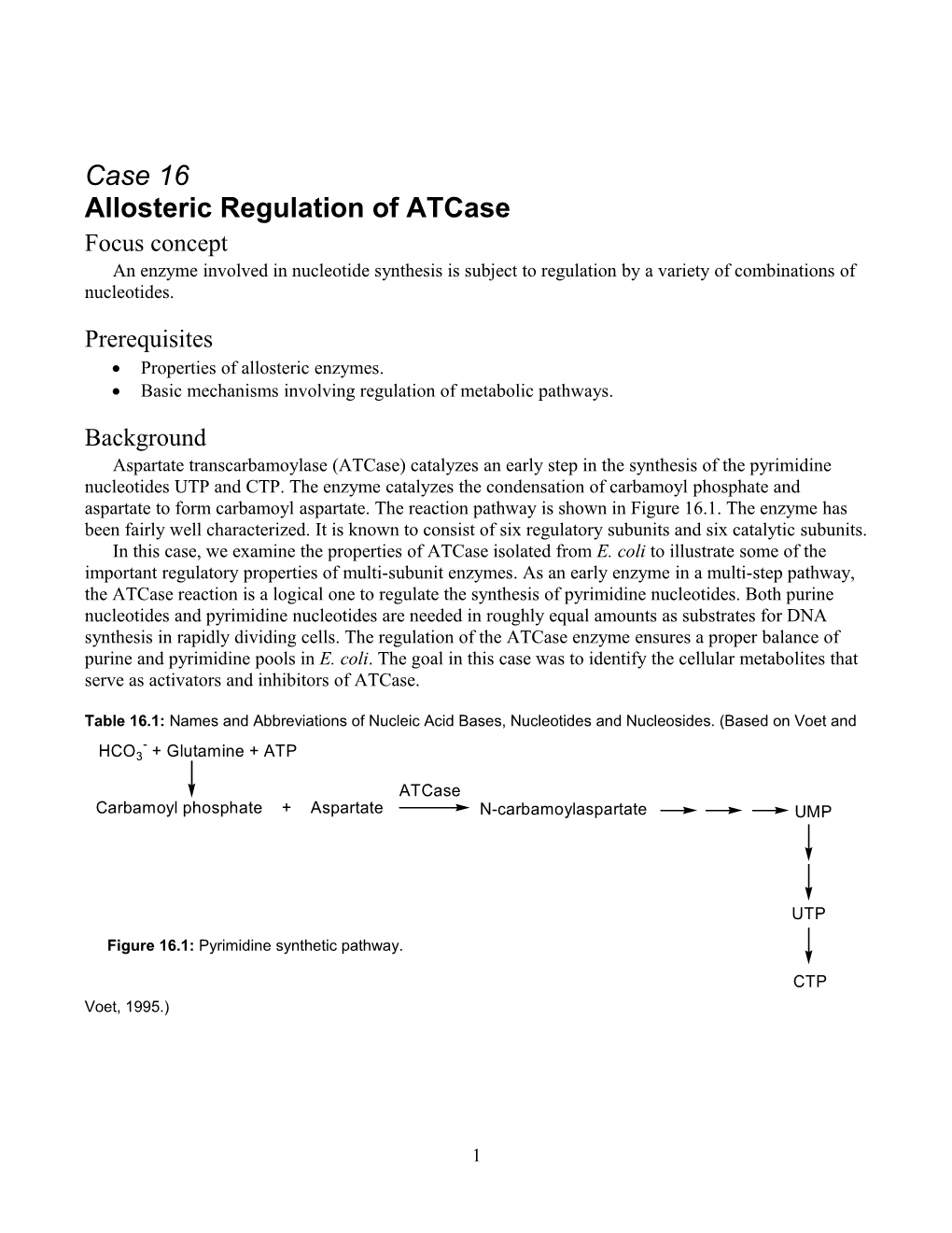 Allosteric Regulation of Atcase