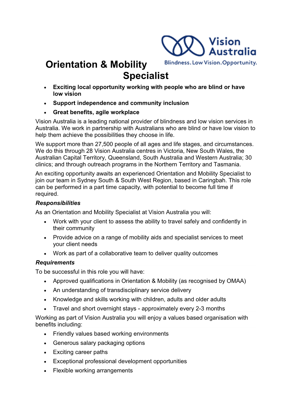 Orientation & Mobility Specialist