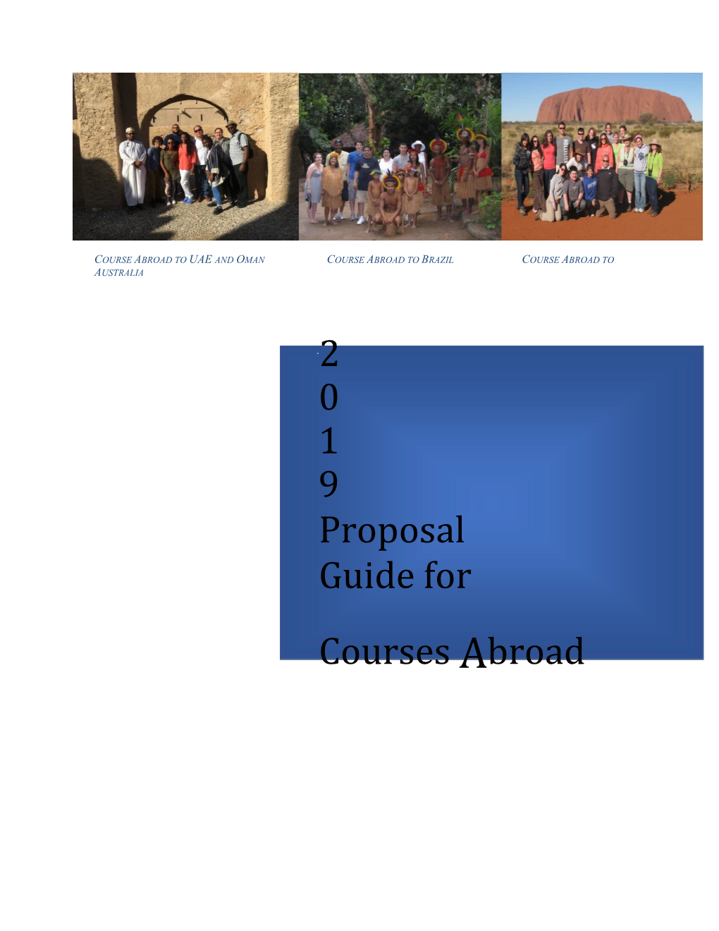 Faculty Guidelines for Courses Taught Abroad