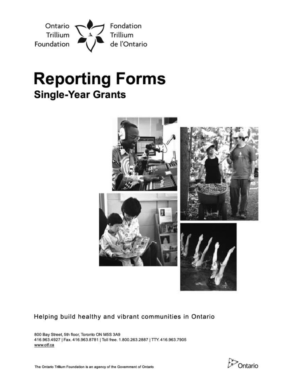 Reporting Forms for Single-Year Grants