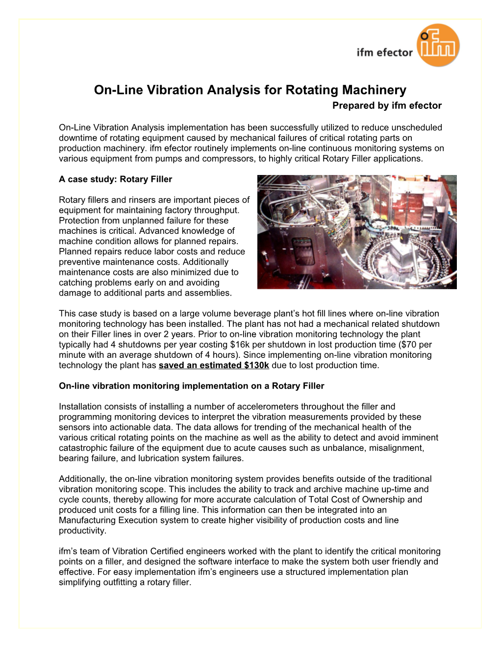 On-Line Vibration Analysis for Rotating Machinery