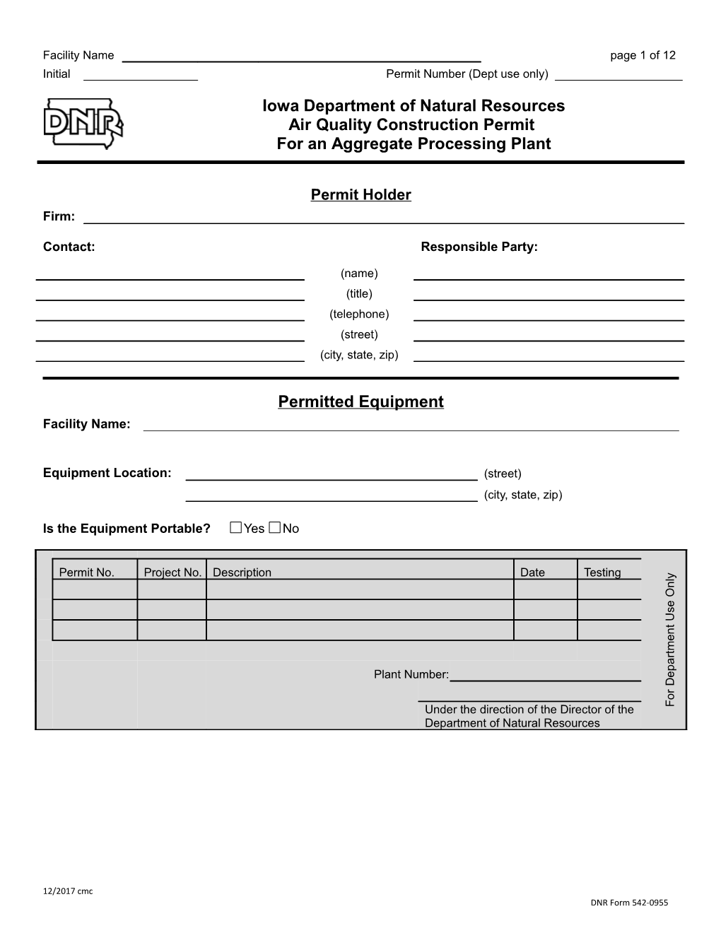 Air Quality Construction Permit