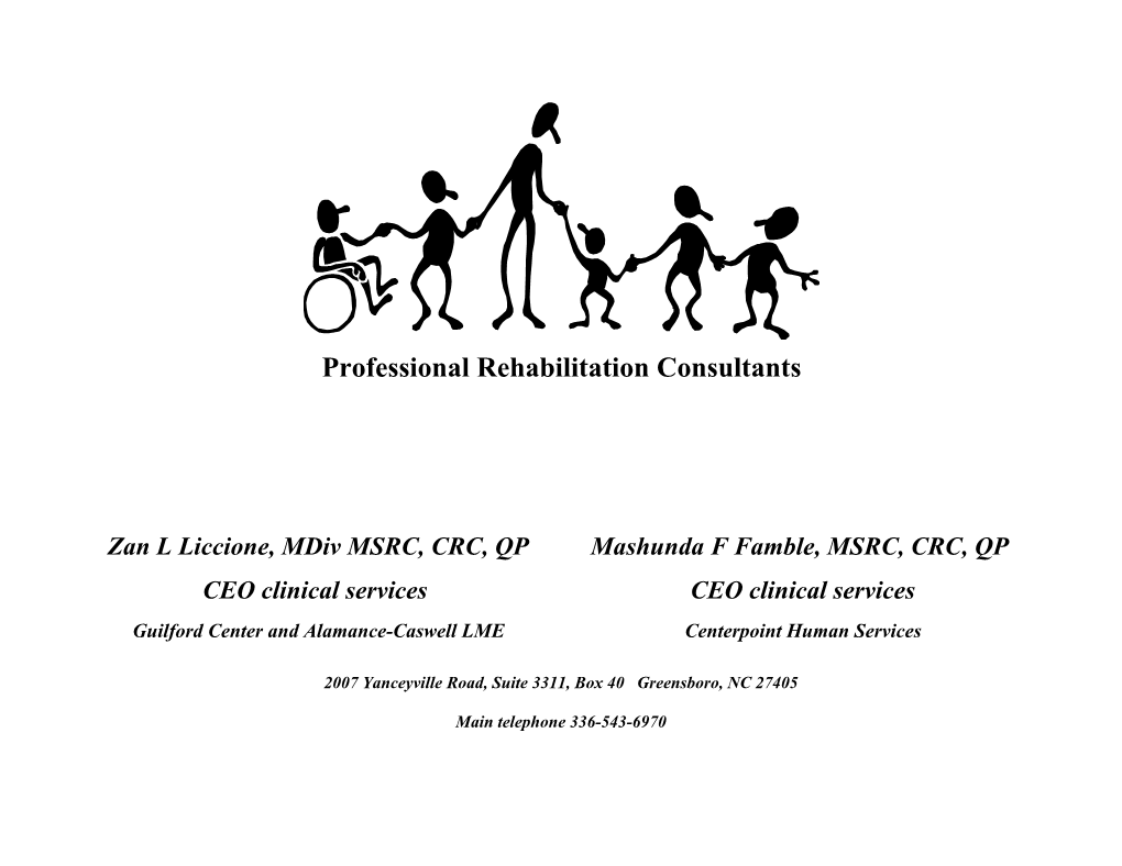Professional Rehabilitation Consultants