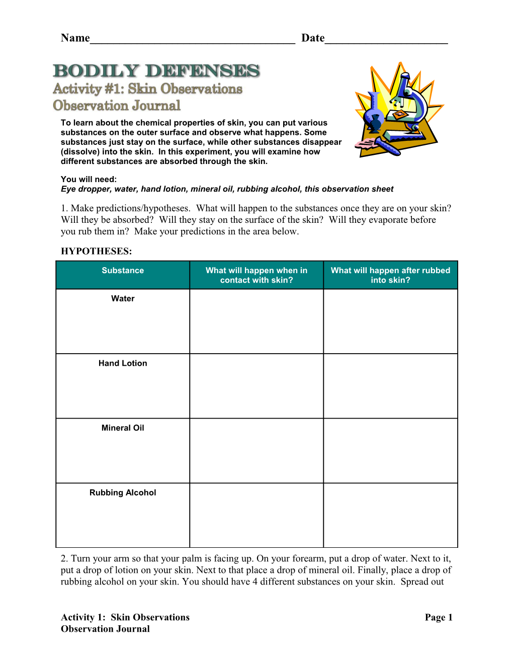 Activity Sheet: Cell Membranes - Spontaneous Formation
