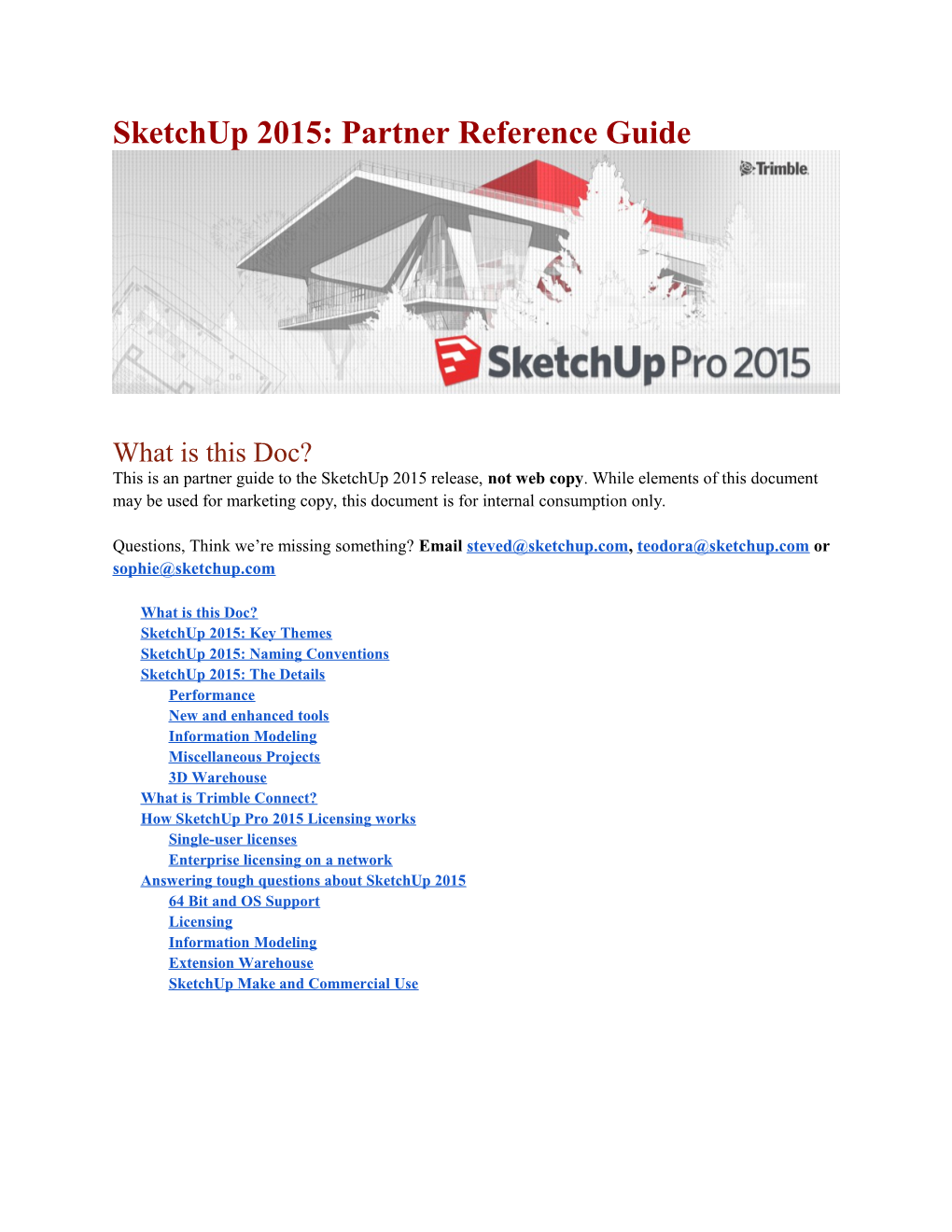 Sketchup 2015: Partner Reference Guide