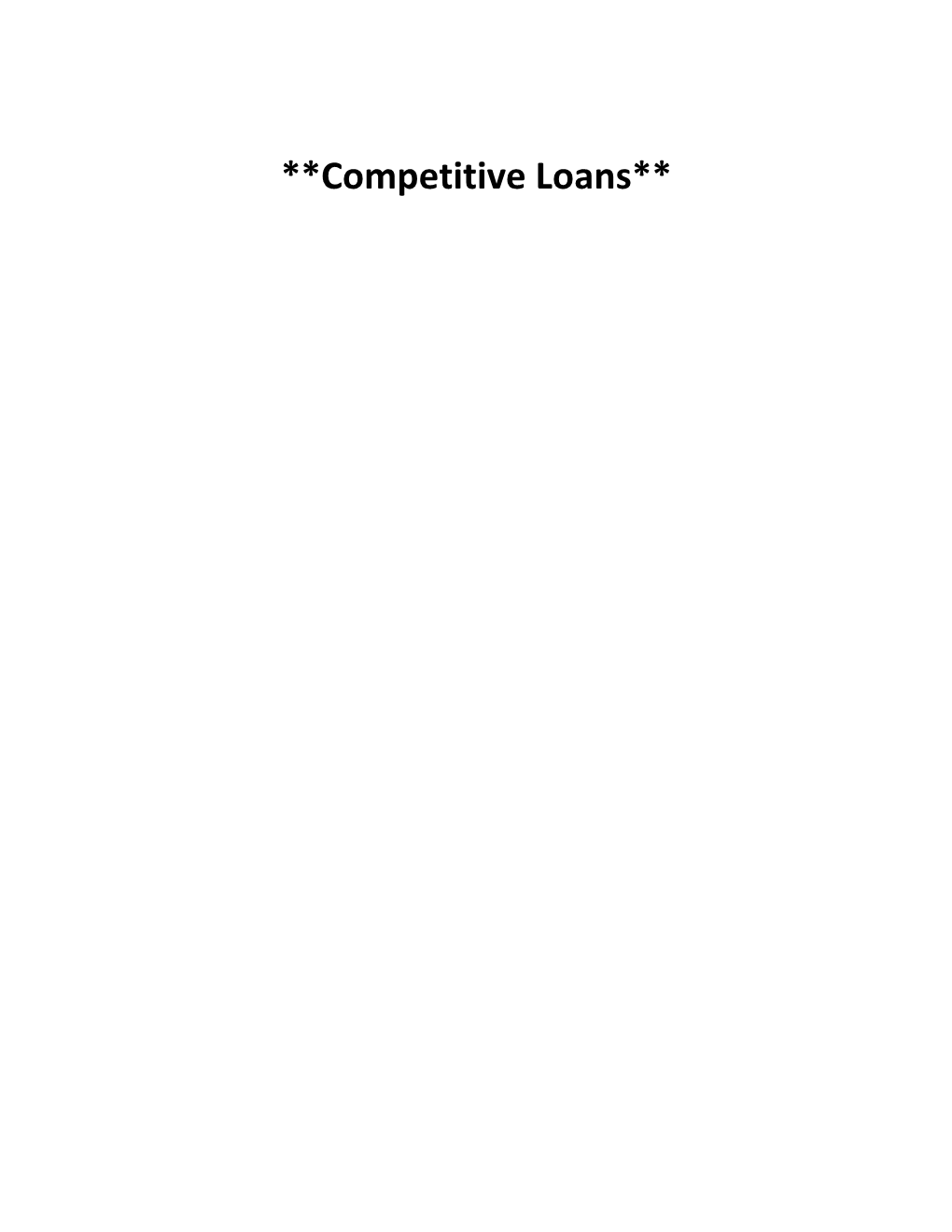 Competitive Loans