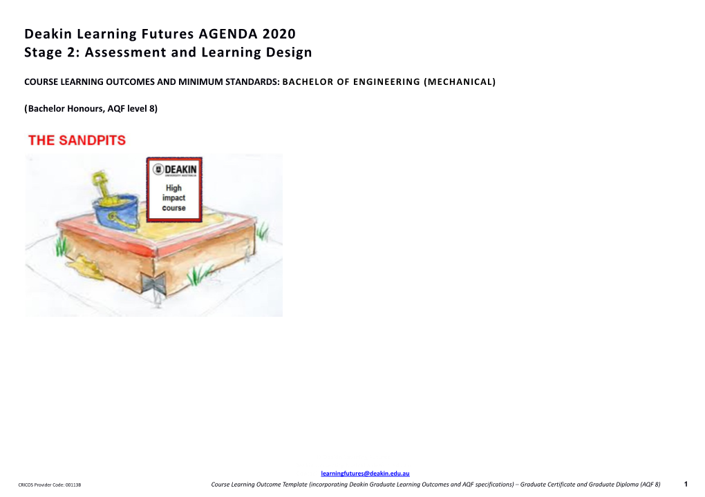 Deakin Learning Futures AGENDA 2020 Stage 2: Assessment and Learning Design