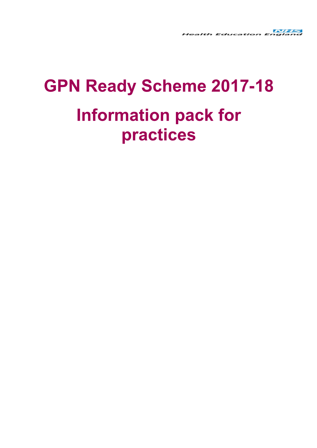 Information Pack for Practices