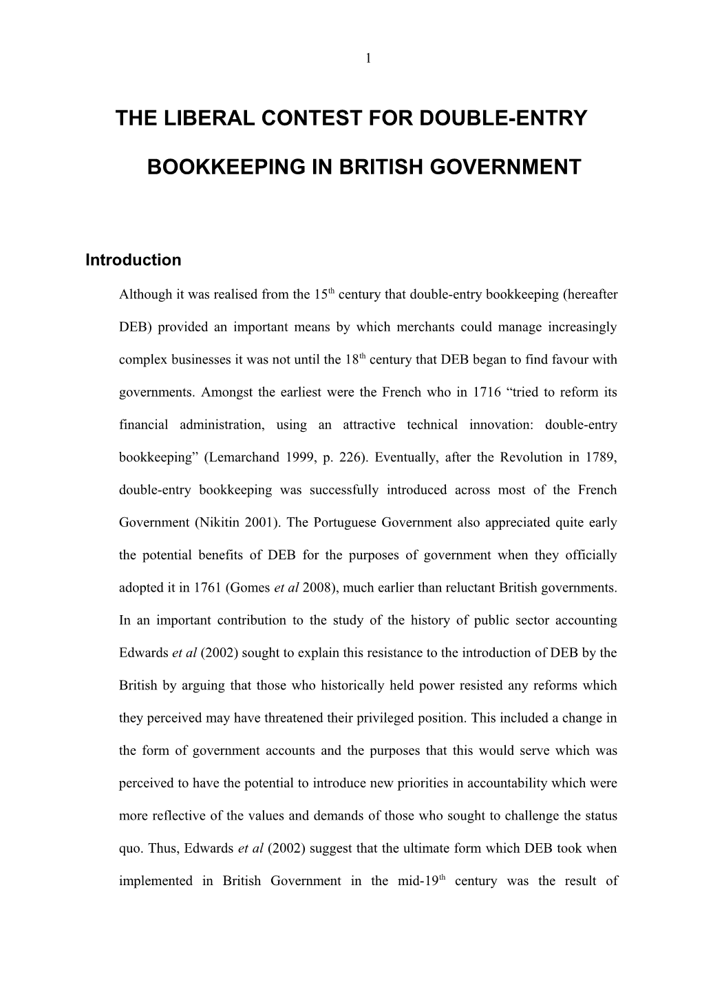 The Liberal Contest for Double-Entry Bookkeeping in British Government