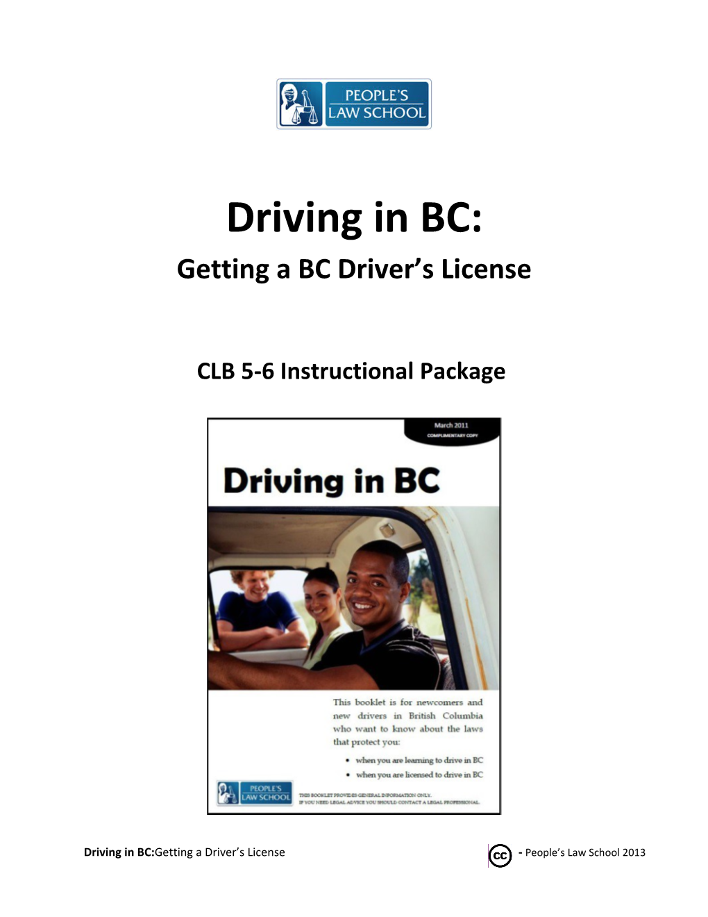 Lesson Plan: Getting a BC Driver S License (CLB 5-6)