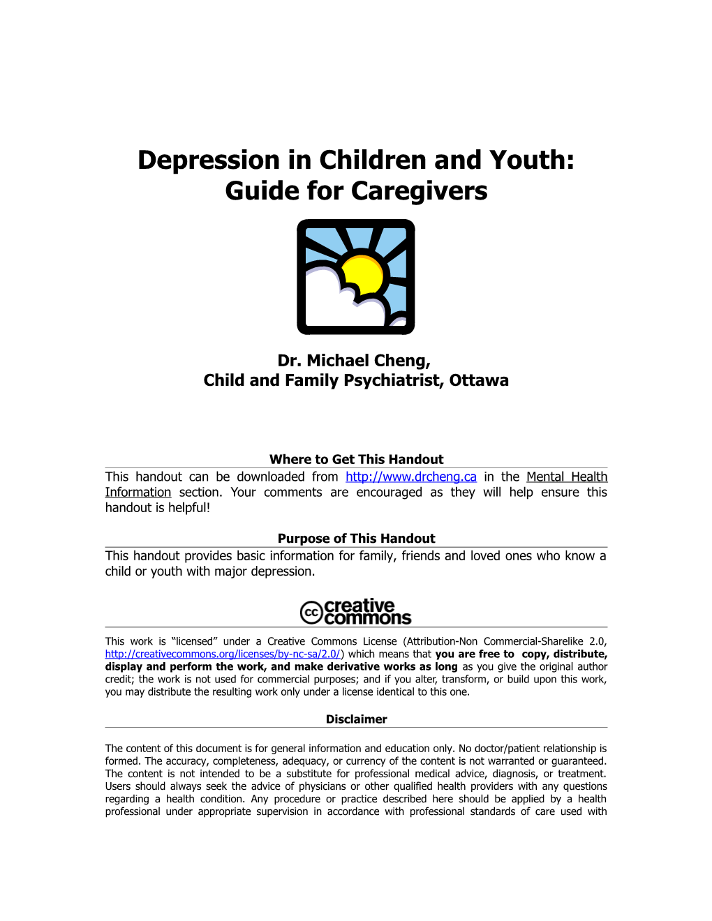 Depression - Guide for Children, Youth and Families