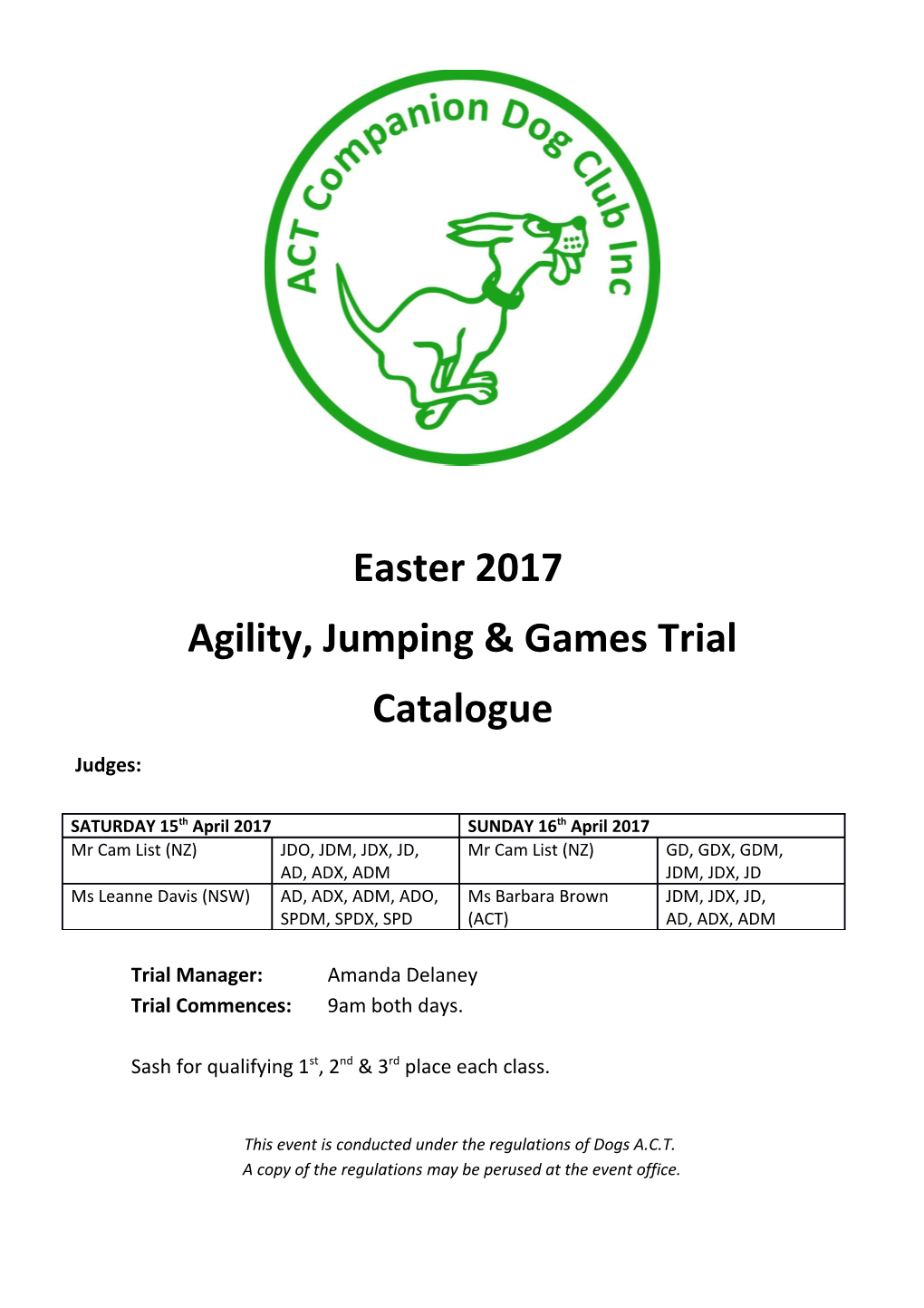 Agility, Jumping & Games Trial