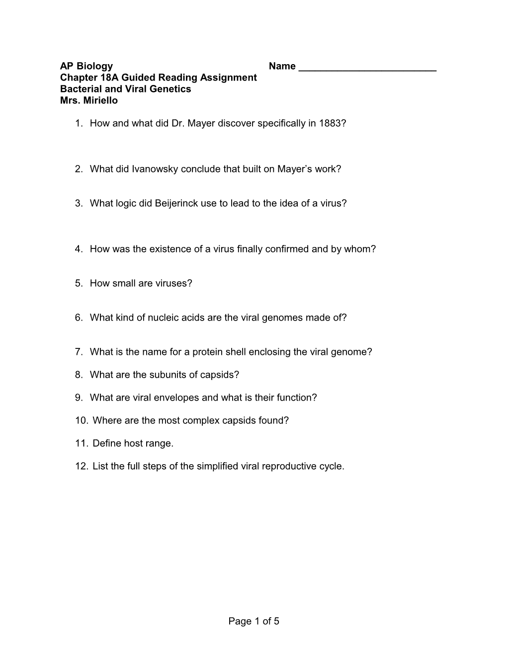Chapter 18A Guided Reading Assignment