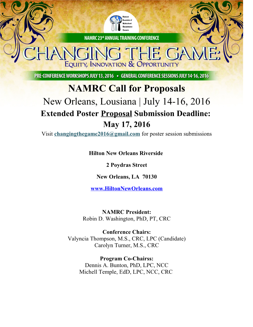 NAMRC Call for Proposals