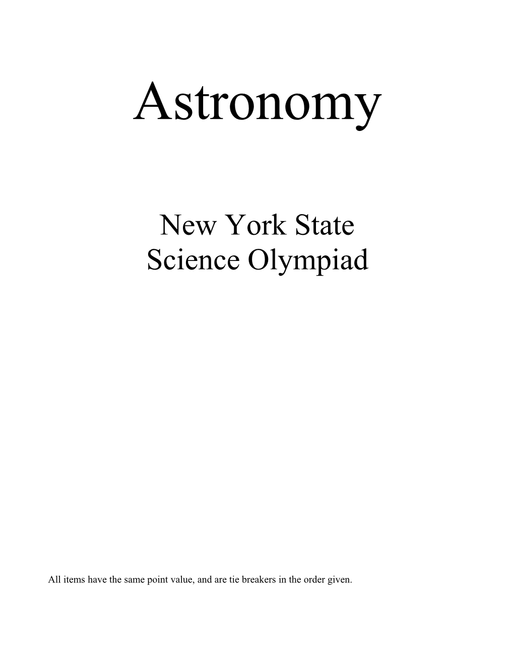 New York State Science Olympiad