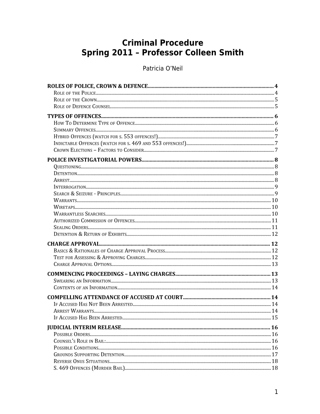 Spring 2011 Professor Colleen Smith