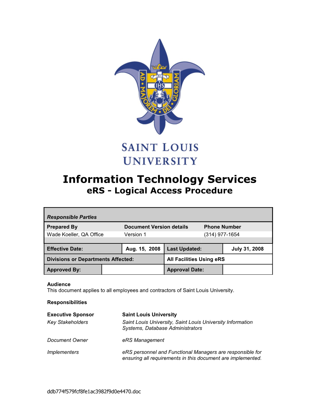Ers - Logical Access Procedure