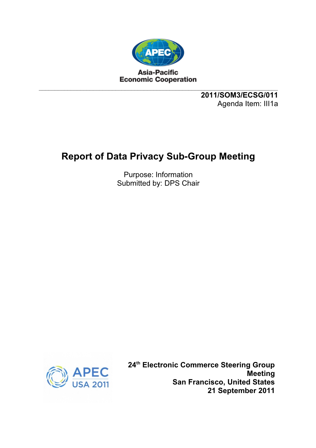 APEC ECSG Data Privacy Sub-Group