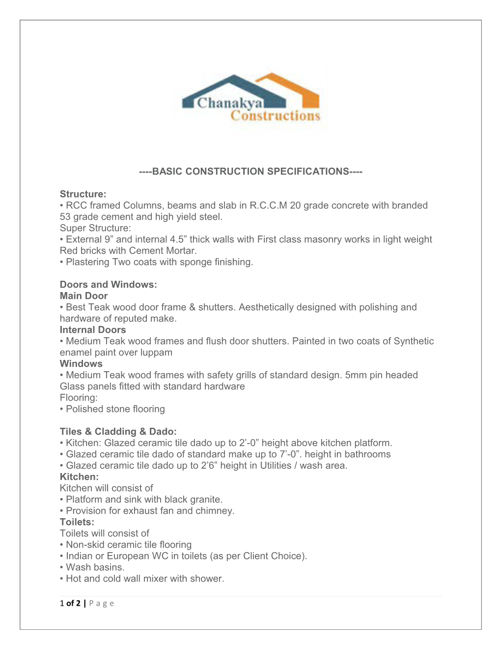 Basic Construction Specifications