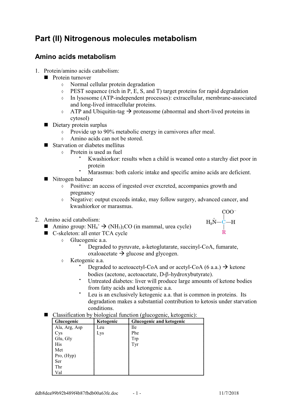 Review on Biochemistry: Protein Chemistry