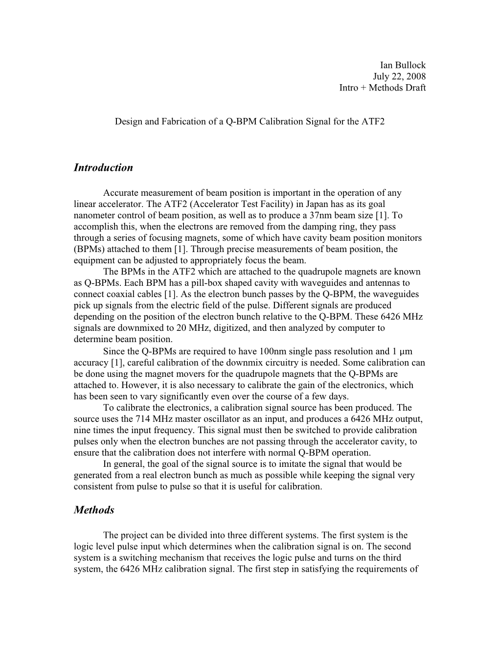 Design and Fabrication of a Q-BPM Calibration Signal for the ATF2