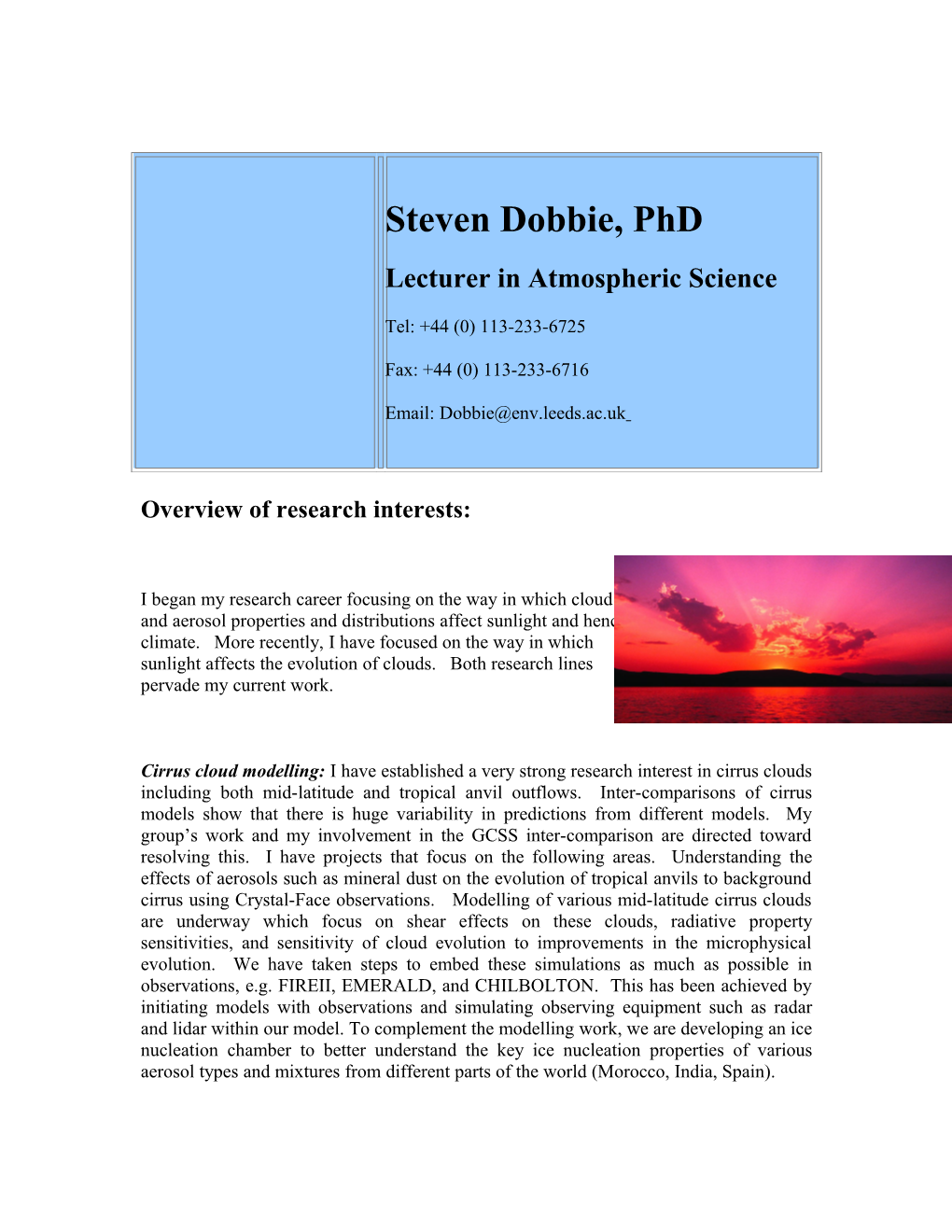 Steven Dobbie, Phd