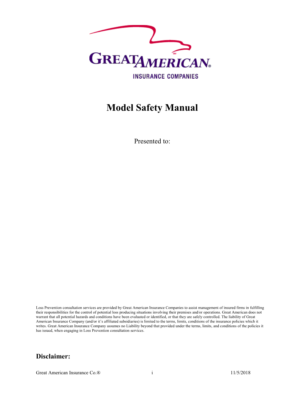 Model Safety Manual