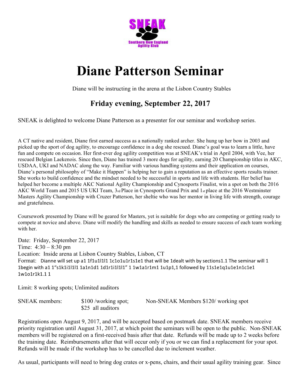 Diane Patterson Seminar