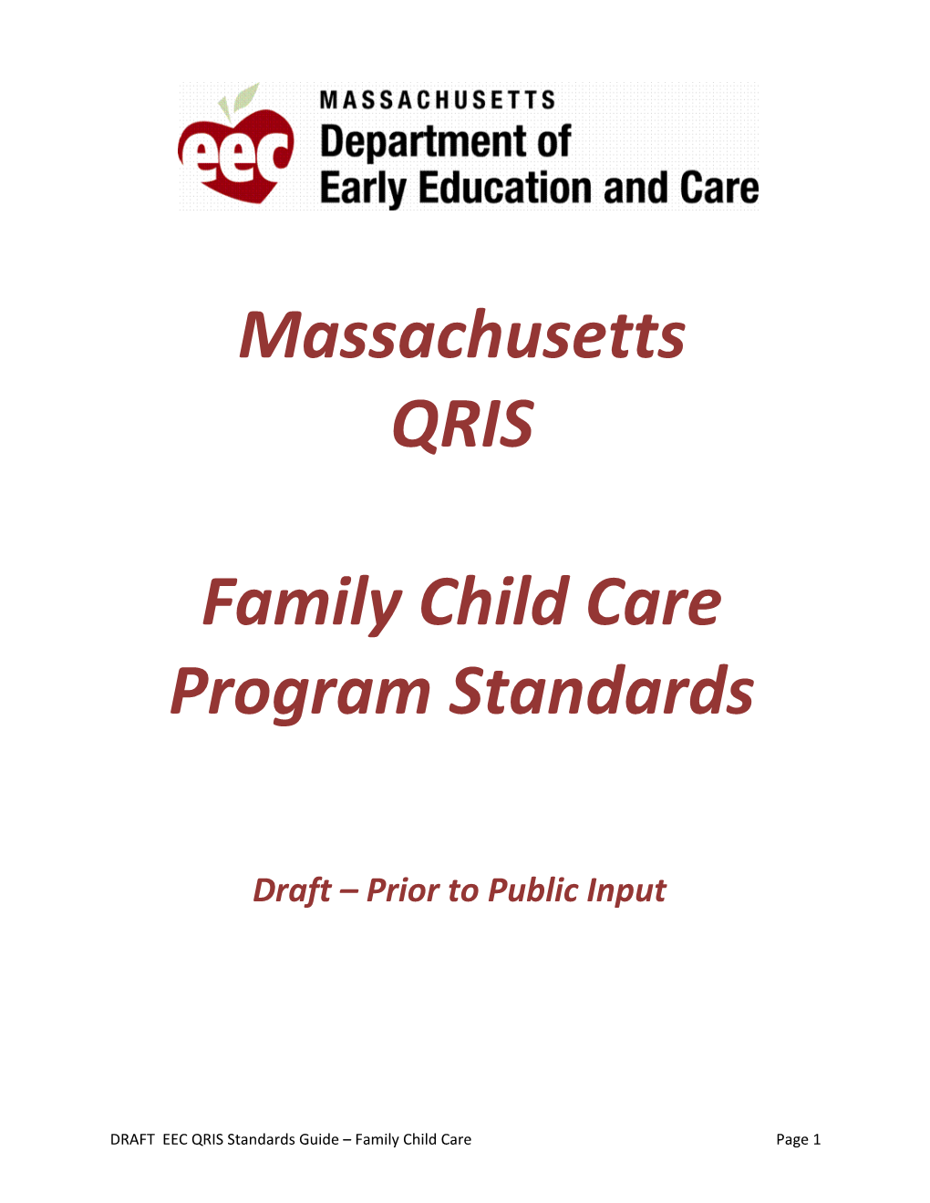 Family Child Care Program Standards
