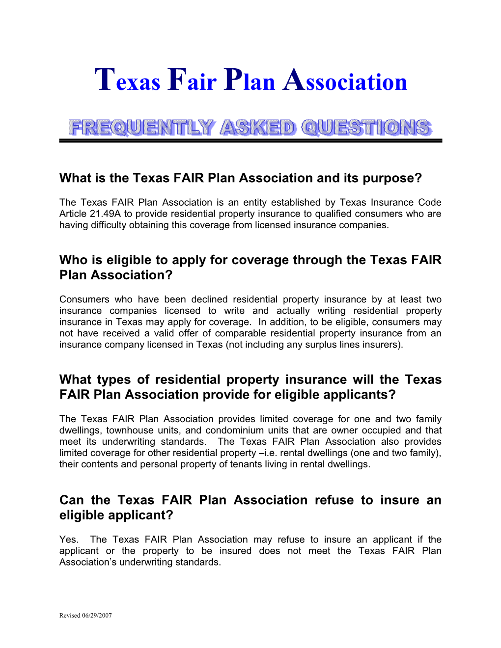 Texas Fair Plan Association