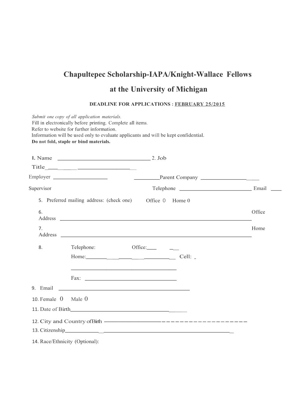 Chapultepec Scholarship-IAPA/Knight-Wallacefellows