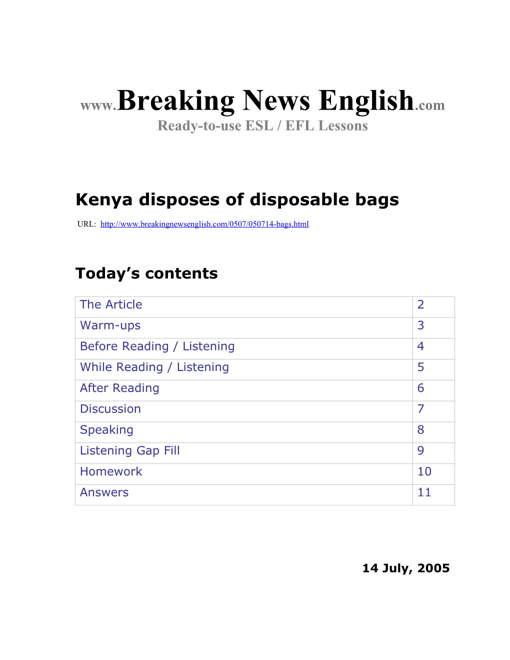 Kenya Disposes of Disposable Bags