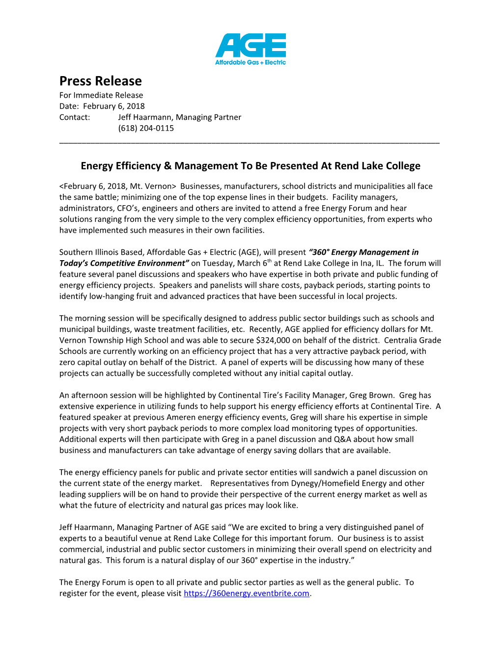 Energy Efficiency & Management to Be Presented at Rend Lake College
