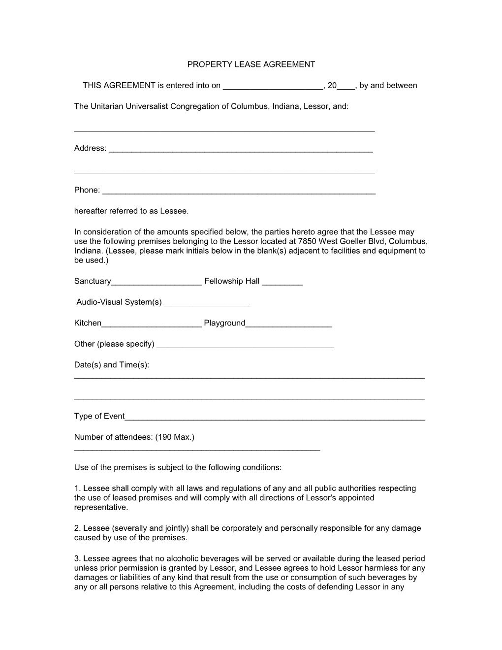 Property Lease Agreement
