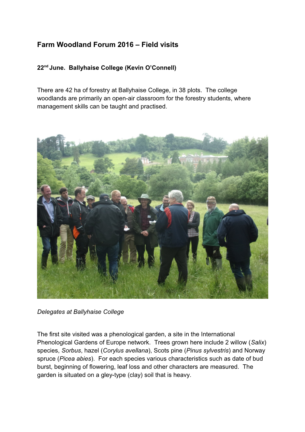 Farm Woodland Forum 2016 Field Visits