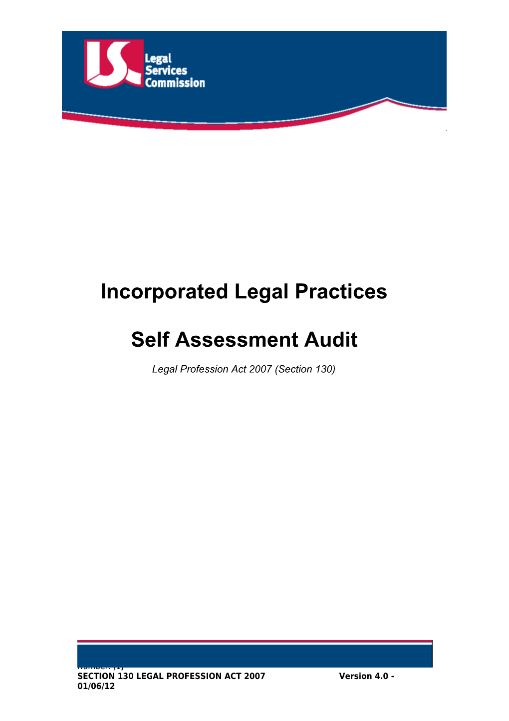 ILP Self Assessment Audit Form Version 4