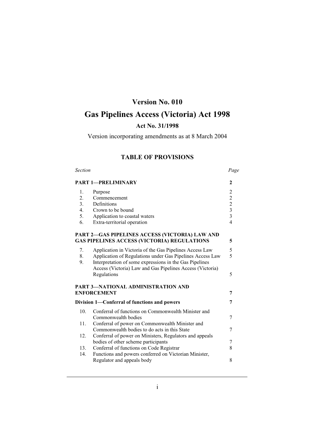 Gas Pipelines Access (Victoria) Act 1998