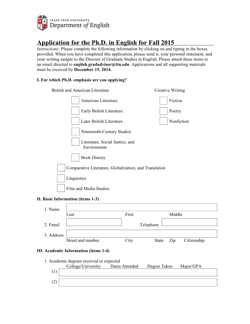 Application for the Ph