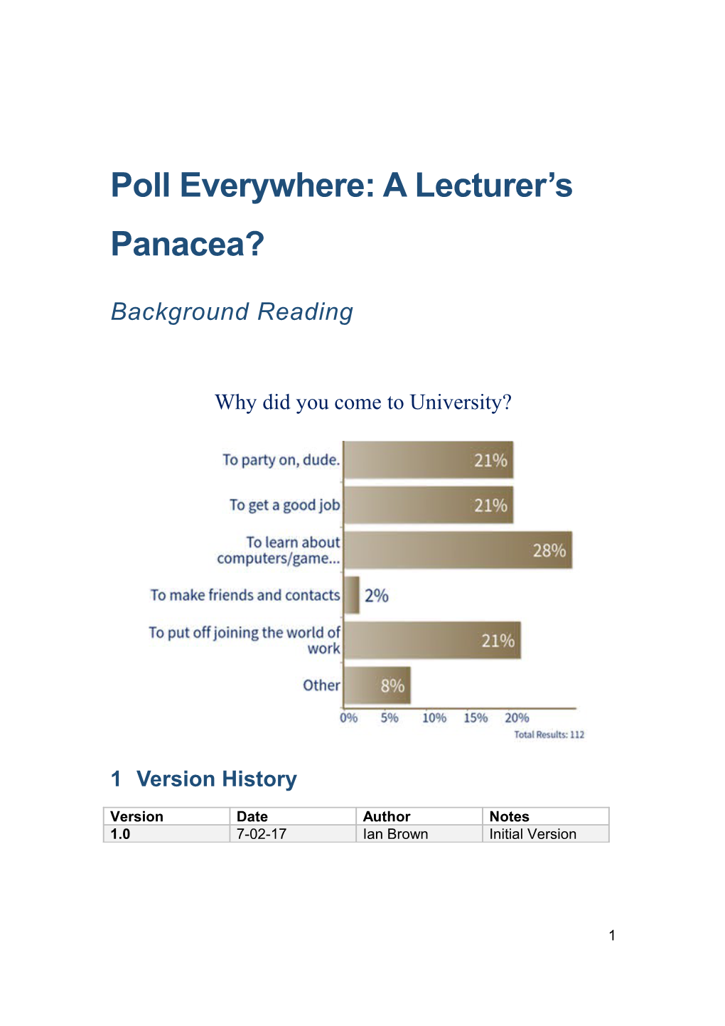 Poll Everywhere: a Lecturer S Panacea?