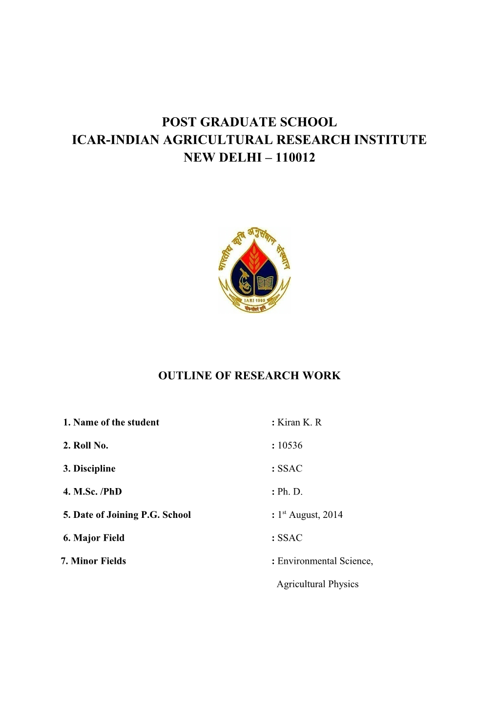 Icar-Indian Agricultural Research Institute