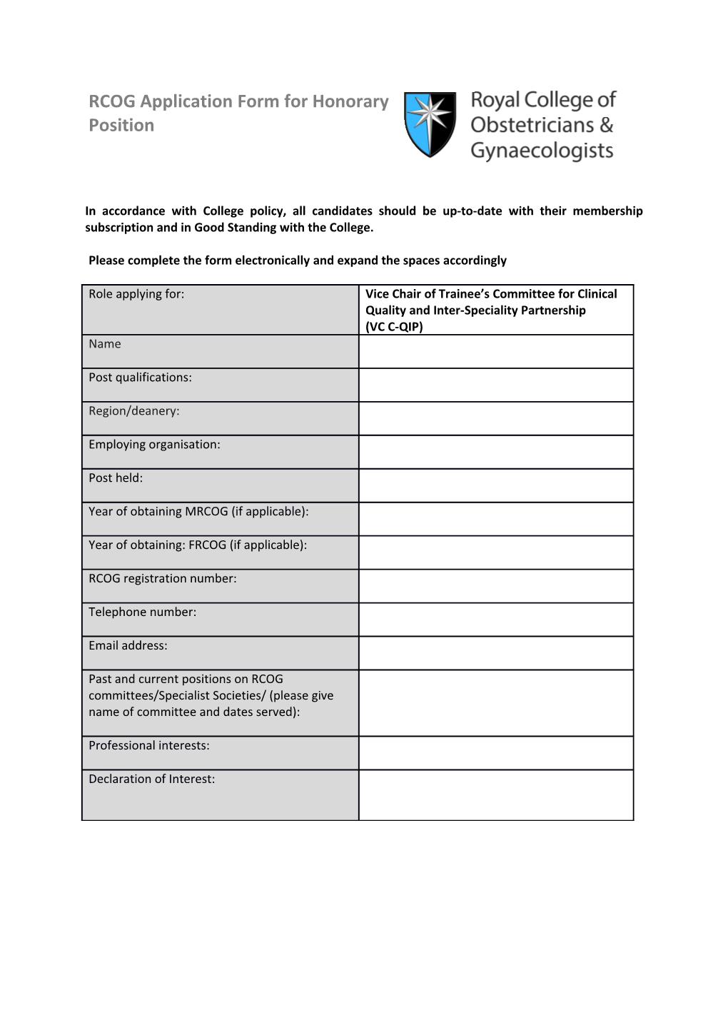 Please Complete the Form Electronically and Expand the Spaces Accordingly