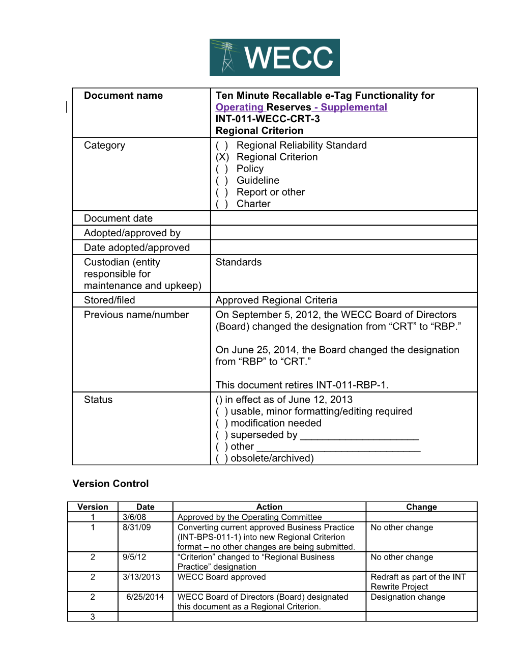 WECC-0110 Posting 1 INT-011-WECC-CRT-3 Redline for 11-18-2014 - Nebrigich