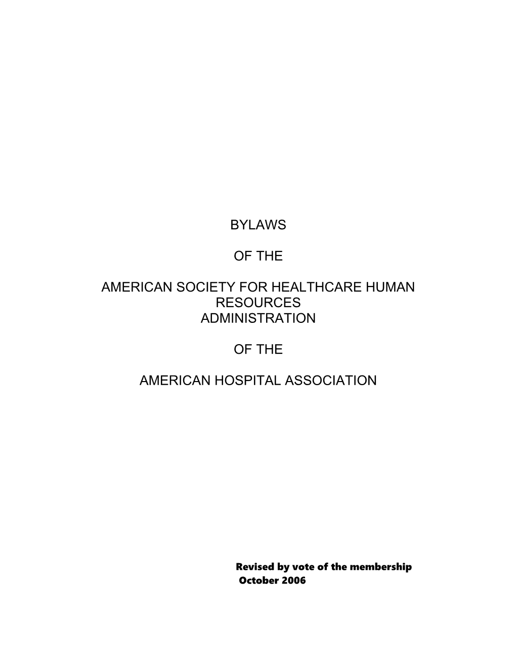 American Society for Healthcare Human Resources